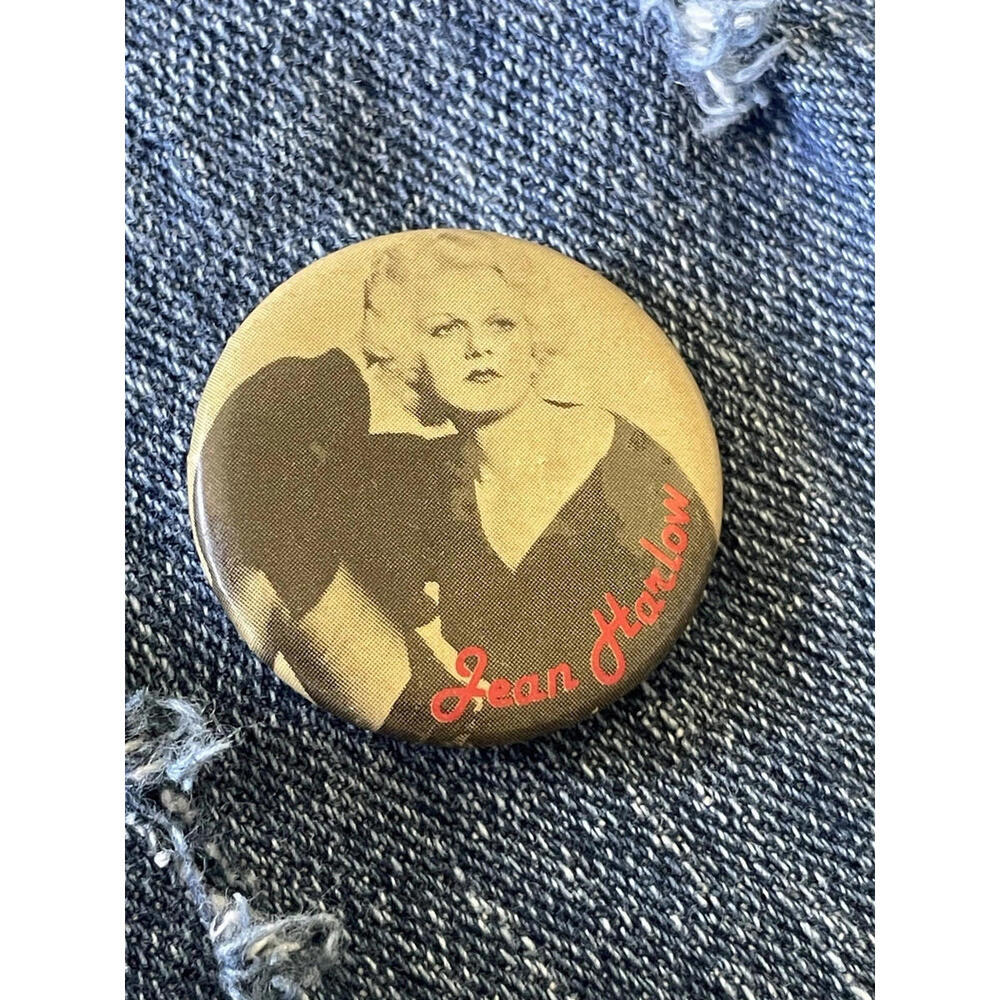 Jean Harlow 1950s Pinback Button Badge #272 Old Hollywood Retro Vintage